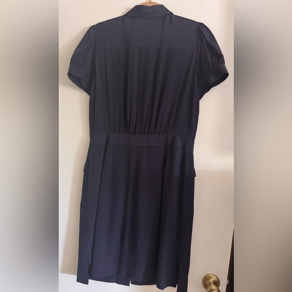 Tory Burch Navy "Gennifer" Utility Silk Dress Size 10 - Picture 4 of 8